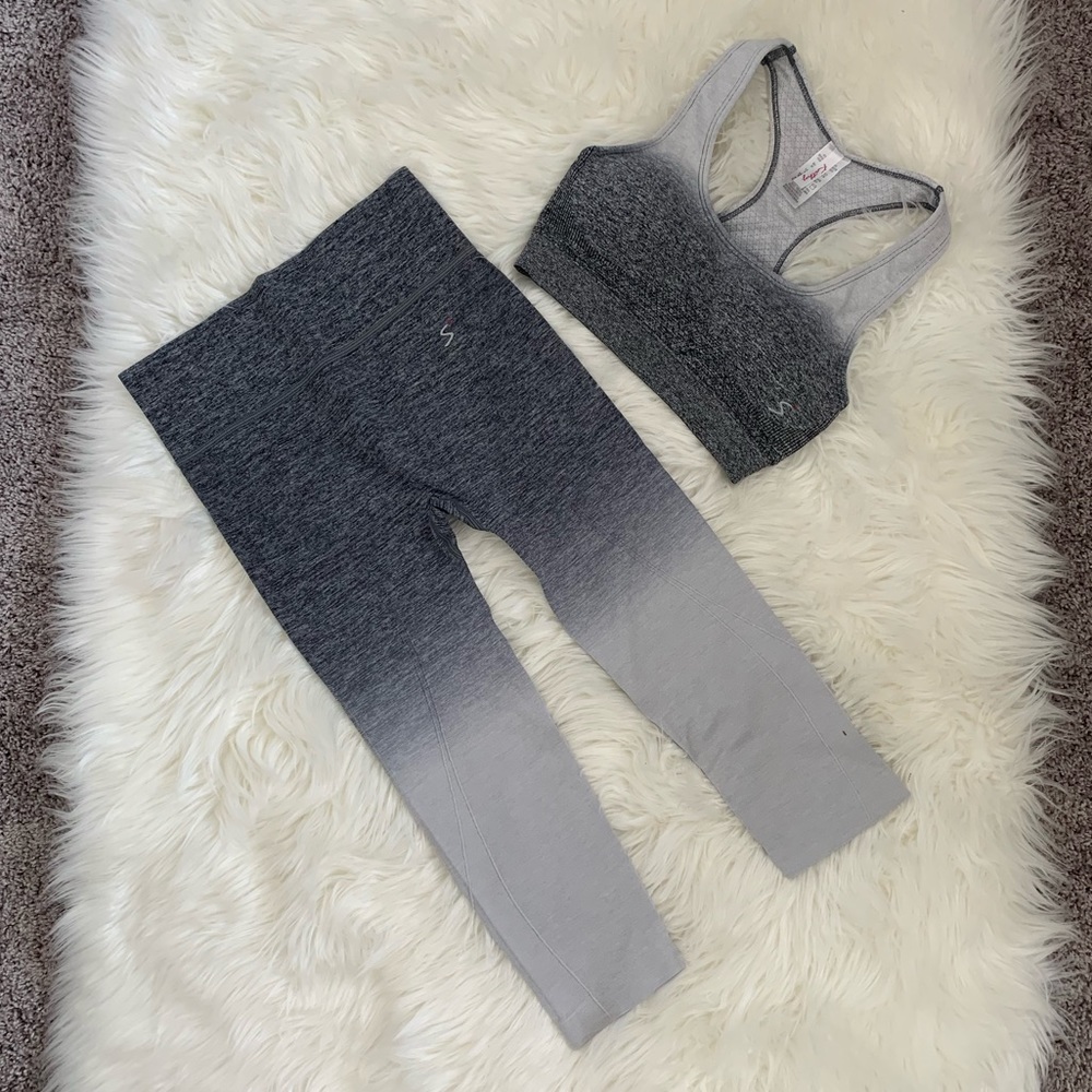 LAST ONE Gray Ombré work out gym set